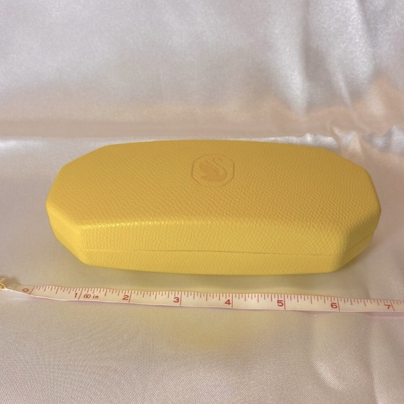 Swarovski Sunglasses Case,Yellow Hard Leather Clamshell, Yellow Cloth, Auth Card main image 5